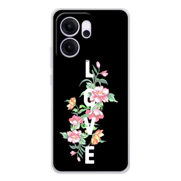 Чехол с принтом «Цветы LOVE» для OPPO Reno14 FS