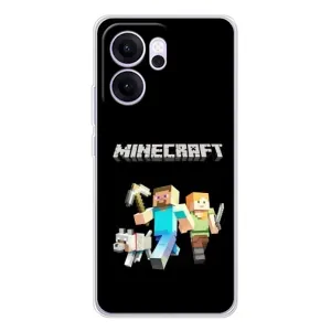 Чехол Майнкрафт на OPPO Reno 14 FS (AlphaPrint) Minecraft (герои Minecraft)