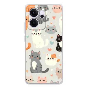 Чехол с рисунком кот на OPPO Reno 14 FS (Коллаж котов)