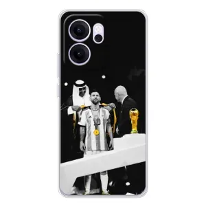 Чехлы для OPPO Reno 14 FS (Leo чемпион) (AlphaPrint) (Месси в накидке)