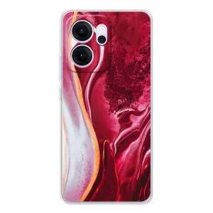 Чехол для ОППО Рено14 ФС - с принтом (Дизайнерские) (AlphaPrint) (Мрамор красный)