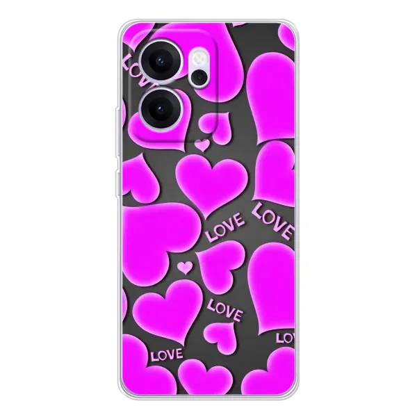 Чехол с принтом «Pink hearts» для OPPO Reno14 FS