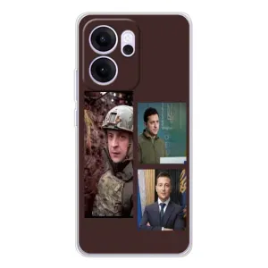 Чехол для OPPO Reno 14 FS (AlphaPrint - с принтом Зеленского) (Президент)