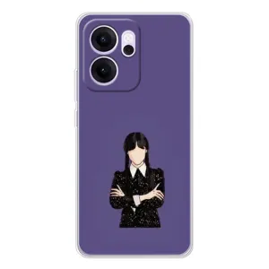 Чехлы Венсдей на OPPO Reno 14 FS Уэнсдей (AlphaPrint) (Уэнздей в черном)