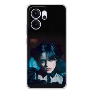 Чехлы Венсдей на OPPO Reno 14 FS Уэнсдей (AlphaPrint) (взгляд Уэнздей)