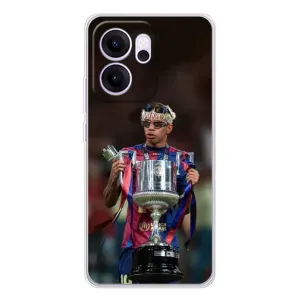 Чехол с футболистом Ламин Ямаль OPPO Reno 14 FS (Ямаль с кубком)