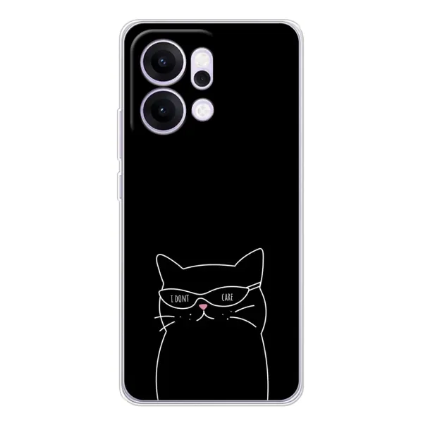 Чехол с принтом «Равнодушный кот» для OPPO Reno14 Pro