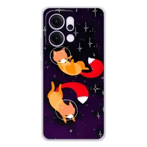 Чохли з картинкою Лисичка для OPPO Reno14 Pro (VPrint) (Лисички космонавти)