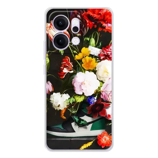 Чохол з принтом «Nike цветы» для OPPO Reno14 Pro
