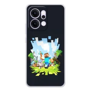 Чохол Майнкрафт на OPPO Reno14 Pro (AlphaPrint) Minecraft (персонажі Minecraft)