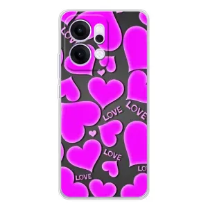 Чехлы для любимой на Рено 14 Про (VPrint) (Pink hearts)