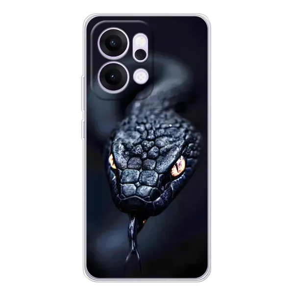 Чехол с принтом «Черная змея» для OPPO Reno14 Pro