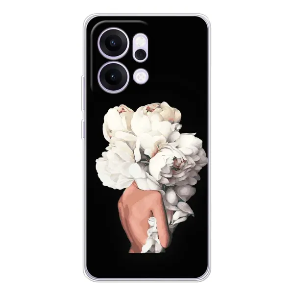 Чехол с принтом «Белые цветы» для OPPO Reno14