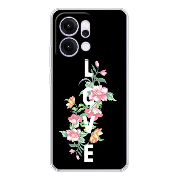 Чехол с принтом «Цветы LOVE» для OPPO Reno14