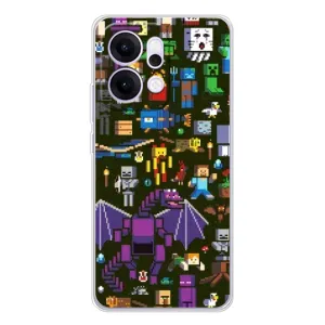 Чохол Майнкрафт на OPPO Reno14 (AlphaPrint) Minecraft (Колаж Майнкрафт)