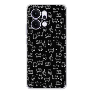 Чехол с принтом для OPPO Reno14 (AlphaPrint) Модные коты (Меленькие котики)