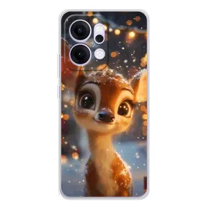 Чехол с принтом «Олененок среди гирлянд» для OPPO Reno14