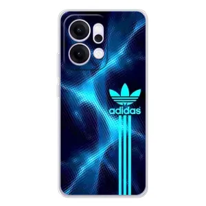 Чехлы Адидас для OPPO Reno14 (AlphaPrint) (Синий Адидас)