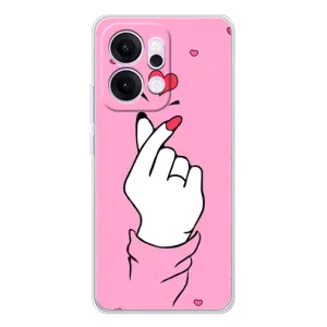 Чехол с принтом для OPPO Reno14 (AlphaPrint - Знак сердечка) (Знак Love)