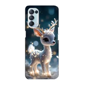 Яскравий чохол для Oppo Reno5 4G з Зимові Оленята (Блискуче оленятко)