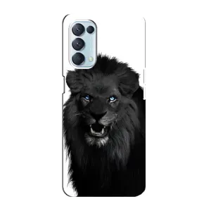 Чехлы с картинками животных Oppo Reno5 4G (Черный ЛЕВ)