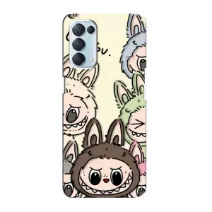 Чохол з Лабубу на Oppo Reno5 4G (Золота мавпа Bored Ape)