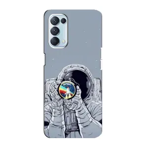 Чехол NASA для Oppo Reno5 4G (AlphaPrint) (Космонавт фото)