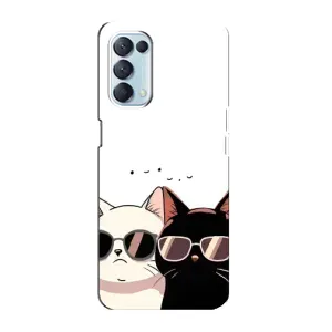 Чехол с рисунком кот на Oppo Reno5 4G (Коты в очках)