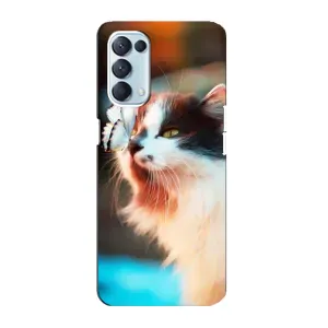 Чехол на Оппо Рено 5 4G с Котами (VPrint) (Котик с бабочкой)