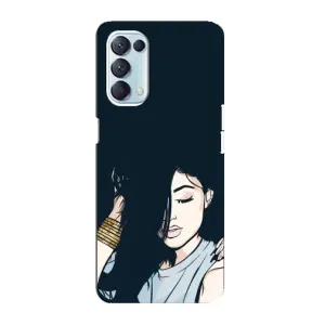 Чехол с печатью для Oppo Reno5 4G - (Мода) (AlphaPrint) (Красивая девочка)