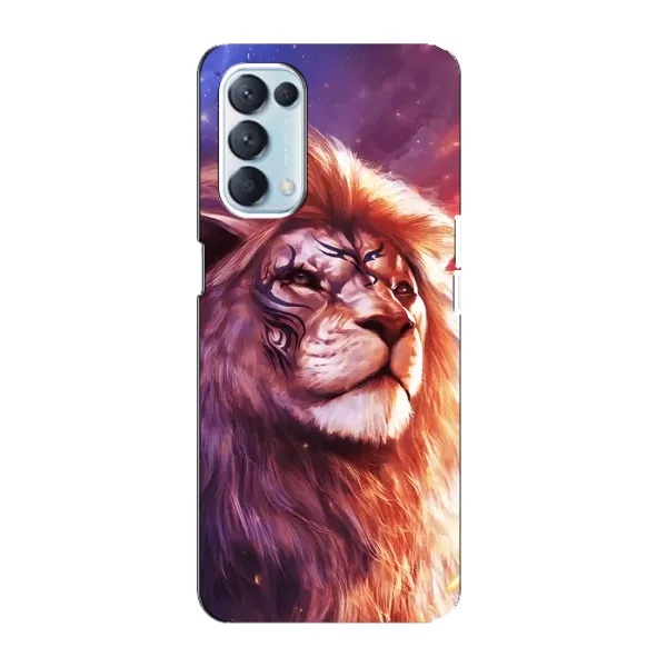 Чехол с принтом «Красочный Лев» для OPPO Reno5 4G Чехол с принтом «Красочный Лев» для OPPO Reno5 4G