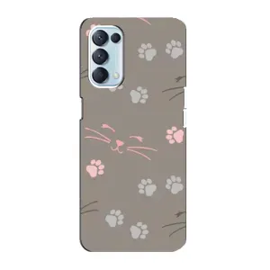 Чехол с рисунком кот на Oppo Reno5 4G (Лапы и усы)