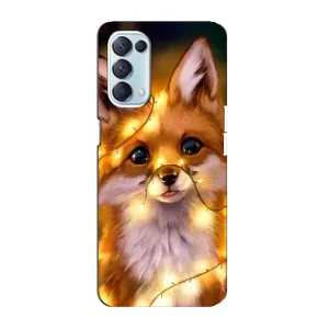 Чехлы с картинкой Лисички для Oppo Reno5 4G (VPrint) (Лисичка в гирляндах)
