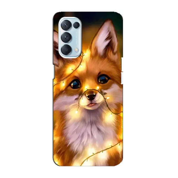 Чехол с принтом «Лисичка в гирляндах» для OPPO Reno5 4G