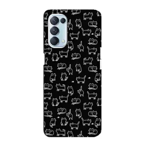 Чехол с принтом для Oppo Reno5 4G (AlphaPrint) Модные коты (Меленькие котики)