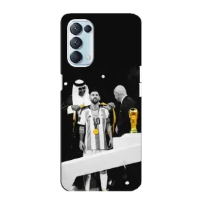 Чехлы для Oppo Reno5 4G (Leo чемпион) (AlphaPrint) (Месси в накидке)