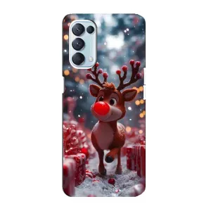 Яскравий чохол для Oppo Reno5 4G з Зимові Оленята (Олень серед подарунків)