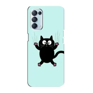 Чехол с принтом для Oppo Reno5 4G (AlphaPrint) Модные коты (Падающий кот)