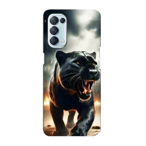 Чехол с картинкой «Хищники» для Oppo Reno5 4G (Черная пантера)