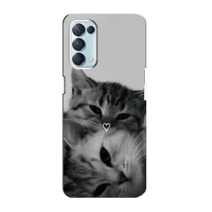 Чехол с рисунком кот на Oppo Reno5 4G (Пара котов)