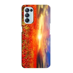 Чехол с картинкой (Стильные) для Оппо Рено 5 4G - (AlphaPrint) (Поле тюльпанов)