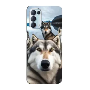 Чехол с Хаски для Oppo Reno5 4G - (AlphaPrint) (Селфи ХАски)