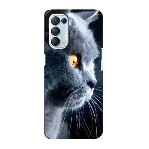 Чехлы с Котиками для Oppo Reno5 4G (VPrint) (Серый Кот)
