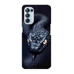 Чехол с картинкой «Хищники» для Oppo Reno5 4G (Черная змея)