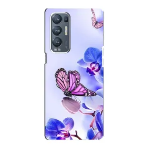 Чехлы с Цветами для Oppo Reno5 Pro Plus 5G (VPrint) (Бабочка на цветочке)