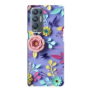 Чехлы с Цветами для Oppo Reno5 Pro Plus 5G (VPrint) (Цветочный дизайн)