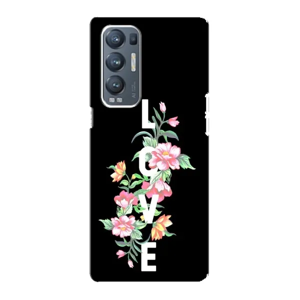 Чехол с принтом «Цветы LOVE» для OPPO Reno5 Pro Plus (5G)