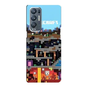 Чехол Майнкрафт на Oppo Reno5 Pro Plus 5G (AlphaPrint) Minecraft (фон Minecraft)