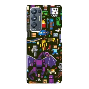 Чехол Майнкрафт на Oppo Reno5 Pro Plus 5G (AlphaPrint) Minecraft (Коллаж Майнкрафт)