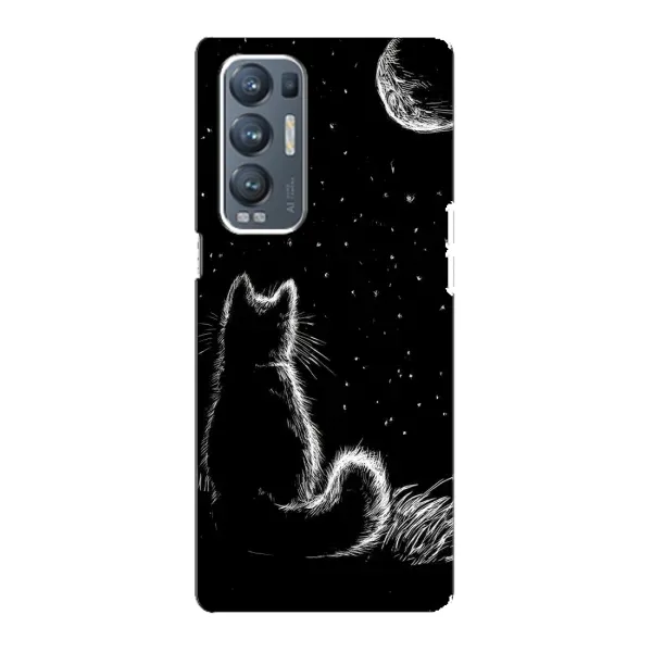 Чехол с принтом «Котик и луна» для OPPO Reno5 Pro Plus (5G) Чехол с принтом «Котик и луна» для OPPO Reno5 Pro Plus (5G)